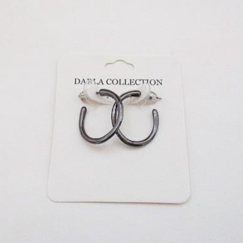 Darla Collection Black Hoop Earrings